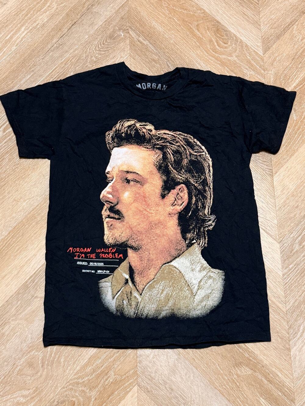 Morgan Wallen I’m The Problem 2025 Black Portrait Graphic Tee Small Country